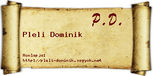 Pleli Dominik névjegykártya